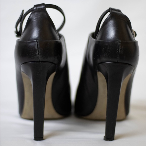 Alexander Wang Black Leather Pointy Toe Caged Ankle Stilettos Size 39.5 - Picture 3 of 7